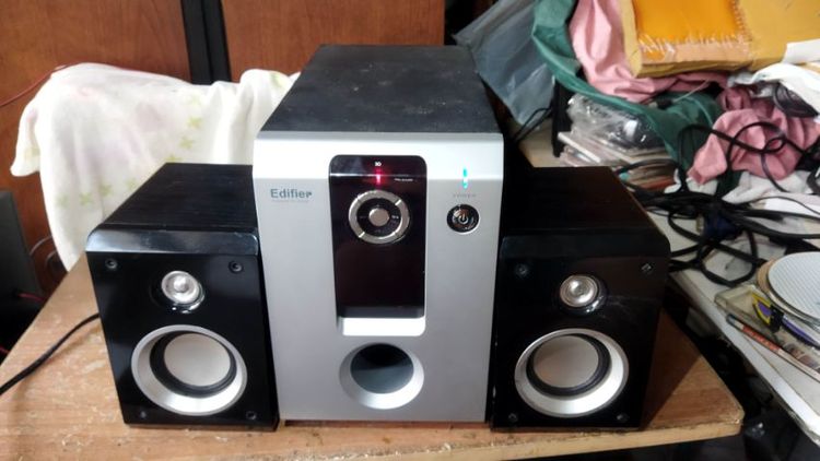 ลำโพง 2.1 ซับ Edifier M3310 พร้อมลำโพงซ้ายขวาไม่ทราบยี่ห้อ ใช้ต่อคอม โน๊ตบุ๊ค ทีวี มือถือ อื่นๆ มีแอมป์(ขยาย)ในตัว  รูปที่ 3