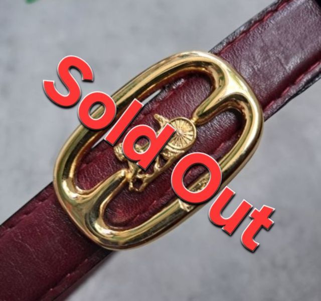 เข็มขัด Celine Burdundy made in italy สภาพสวย