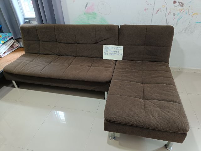 โซฟาเข้ามุม ปรับระดับได้ โซฟาเบด โซฟาทรงแอล มือสอง รุ่น YONO ขนาด 241 x 145 x 88 ซม.