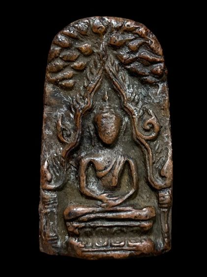 พระนางตรา เนื้อดิน สีโซนเทาอมดำ เก่าสวย พิมพ์ชินราชแดนใต้