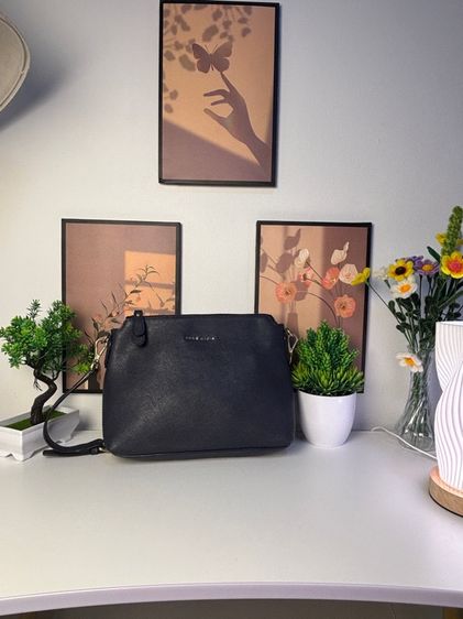 หญิง น้ำเงิน หนังแท้ อื่นๆ Anne Klein แท้ มือสอง กระเป๋าสะพาย หนัง Saffiano สี Navy