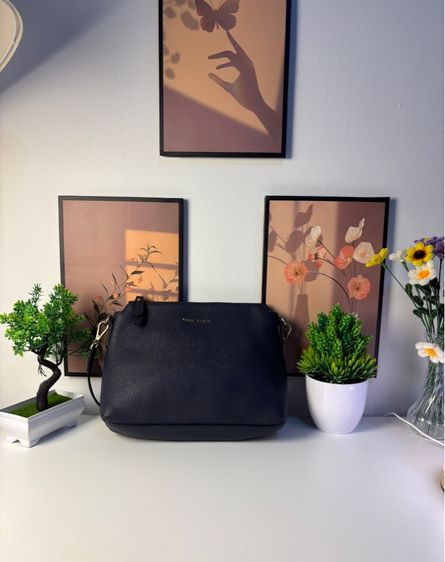 Anne Klein แท้ มือสอง กระเป๋าสะพาย หนัง Saffiano สี Navy รูปที่ 8