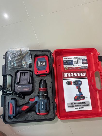 VIPisland MASARU สว่านไขควง รุ่น SCDI-105 3in1 ไขควงไร้สาย เปลื่ยนหัวได้ มอเตอร์บัสเลส สว่านไขควงคลัช แบตเตอรี่ลิเทียม 20V สองชิ้น รูปที่ 2