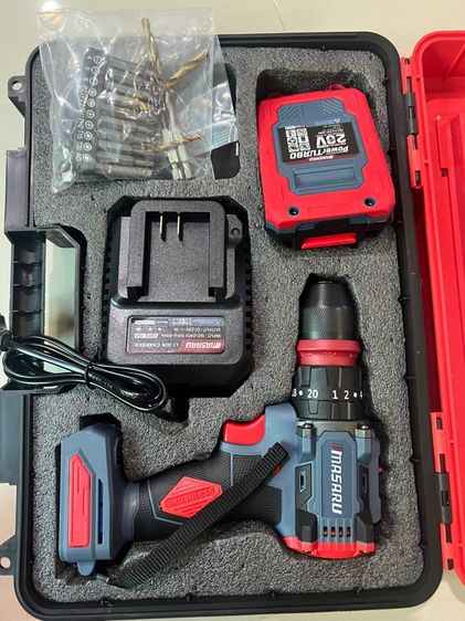 VIPisland MASARU สว่านไขควง รุ่น SCDI-105 3in1 ไขควงไร้สาย เปลื่ยนหัวได้ มอเตอร์บัสเลส สว่านไขควงคลัช แบตเตอรี่ลิเทียม 20V สองชิ้น รูปที่ 3