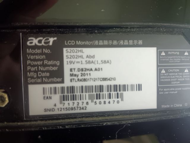 จอacer Monitor LCD 20" โปรดอ่านรายละเอียด รูปที่ 4