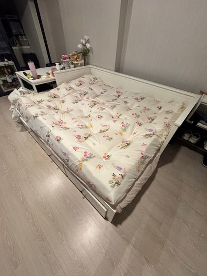 ขาว ไม้ 3 ที่นั่ง โซฟาเบด Ikea Hemnes 