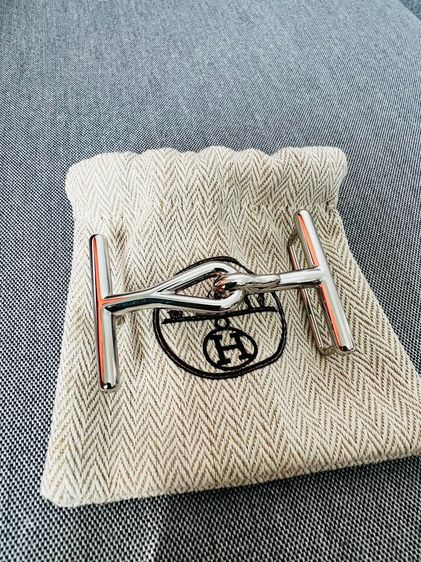 Like New Hermès Belt Size 120 Reversible Silver Buckle Y24 รูปที่ 4