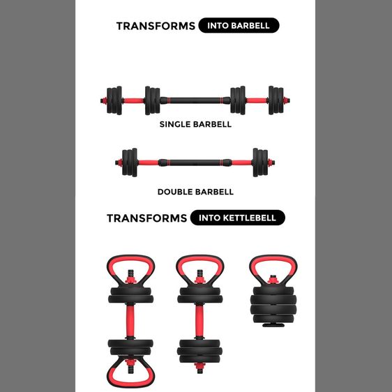 🔥มือ 1 - ดัมเบลอเนกประสงค์ ปรับน้ำหนักได้ บาร์เบล ลูกตุ้มยกน้ำหนัก วิดพื้น All in one dumbbell set🔴🔴🔴 รูปที่ 6