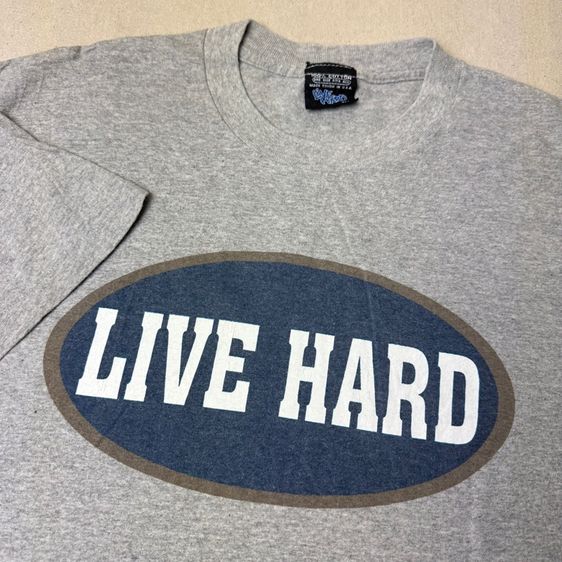 เสื้อยืด Vintage​ 90s Live Hard made in USA Size F 
