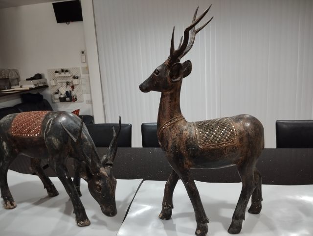 กวางไม้สองตัว สูง60ซ.ม.