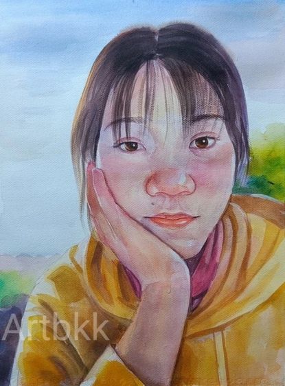 วาดภาพสีน้ำเป็นของขวัญวันเกิด รูปที่ 4