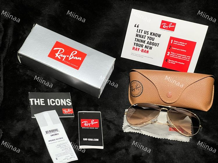 แว่นตากันแดด แว่นกันแดด RAY-BAN AVIATOR LARGE METAL- RB3025 (มือสอง ของแท้)