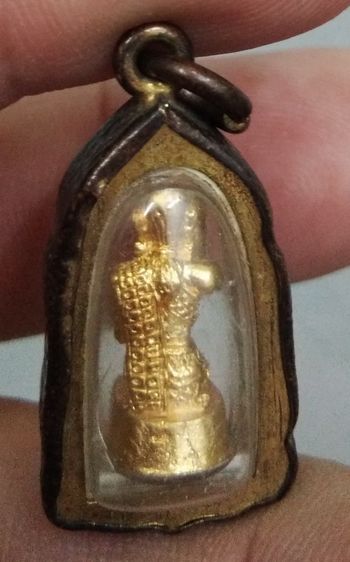 3068-รูปหล่อนางกวักเนื้อทองเหลือง เลี่ยมกรอบเก่า รูปที่ 13