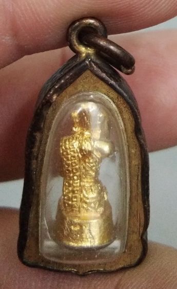 3068-รูปหล่อนางกวักเนื้อทองเหลือง เลี่ยมกรอบเก่า รูปที่ 11