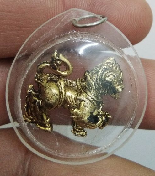 3079-สิงห์ยกขาเนื้อทองเหลืองเลี่ยมกรอบ ไม่ทราบที่ รูปที่ 10