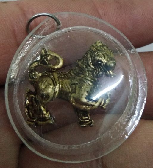 3079-สิงห์ยกขาเนื้อทองเหลืองเลี่ยมกรอบ ไม่ทราบที่ รูปที่ 18