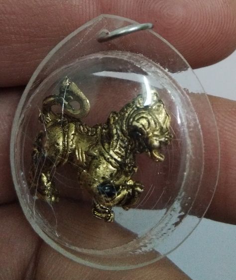 3079-สิงห์ยกขาเนื้อทองเหลืองเลี่ยมกรอบ ไม่ทราบที่ รูปที่ 5