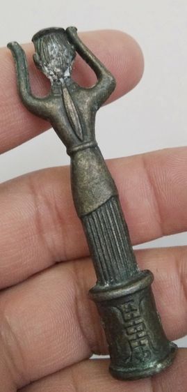 3084-เทวรูปอียิปต์เนื้อทองเหลืองเก่า ขนาดความสูงรวมประมาณ 7 ซม รูปที่ 9