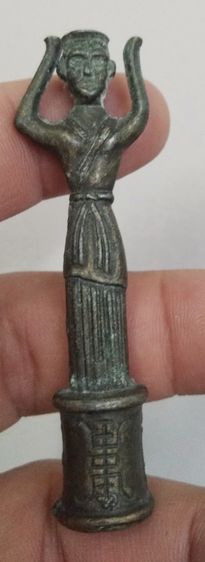 3084-เทวรูปอียิปต์เนื้อทองเหลืองเก่า ขนาดความสูงรวมประมาณ 7 ซม รูปที่ 14