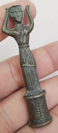 3084-เทวรูปอียิปต์เนื้อทองเหลืองเก่า ขนาดความสูงรวมประมาณ 7 ซม รูปที่ 12