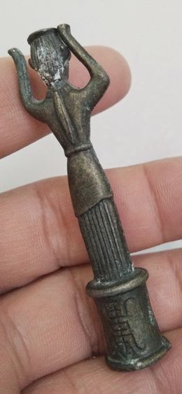 3084-เทวรูปอียิปต์เนื้อทองเหลืองเก่า ขนาดความสูงรวมประมาณ 7 ซม รูปที่ 10