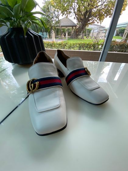 กุชชี่ โลฟเฟอร์ สีขาวครีม ส้นไม่สูงมาก  รูปที่ 16