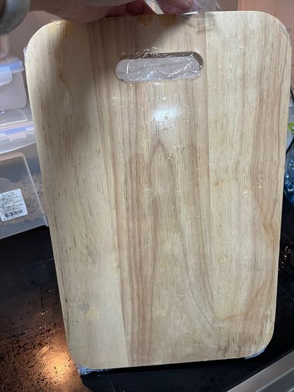   เขียงไม้ ไม้ยางพารา สีอ่อน รูปที่ 2