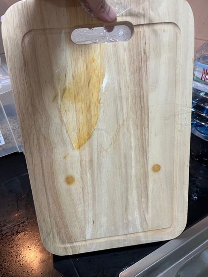   เขียงไม้ ไม้ยางพารา สีอ่อน รูปที่ 3