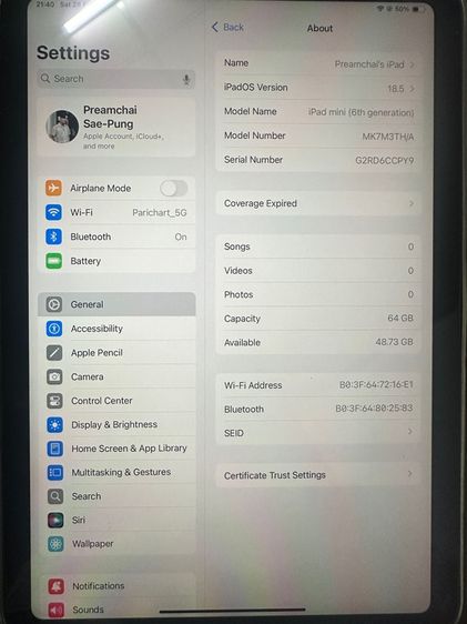 Ipad mini 6 รุ่น Wifi รูปที่ 8