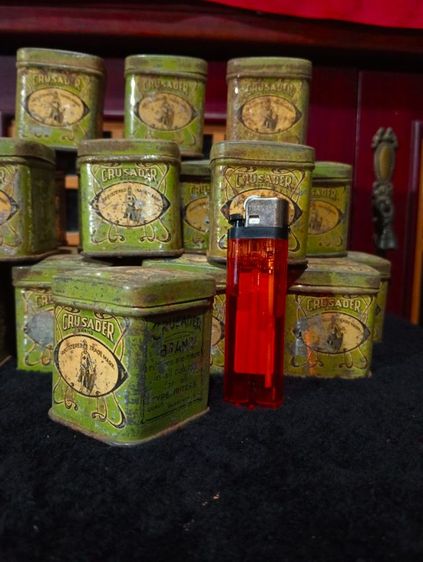 อังกฤษ..กระป๋องเหล็กมีฝาเก่าโบราณงานอังกฤษ รูปที่ 3