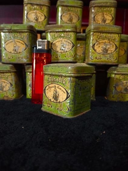 อังกฤษ..กระป๋องเหล็กมีฝาเก่าโบราณงานอังกฤษ รูปที่ 13