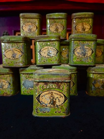 อังกฤษ..กระป๋องเหล็กมีฝาเก่าโบราณงานอังกฤษ รูปที่ 9