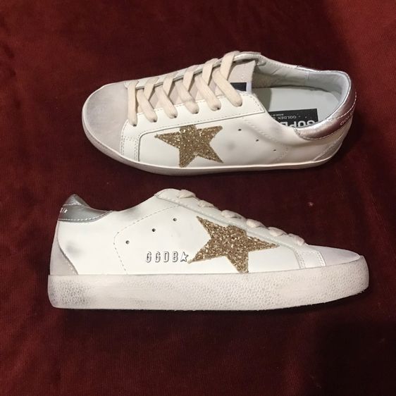 Golden Goose Super-Star White Ice Gray Gold Glitter (Women's) รูปที่ 14