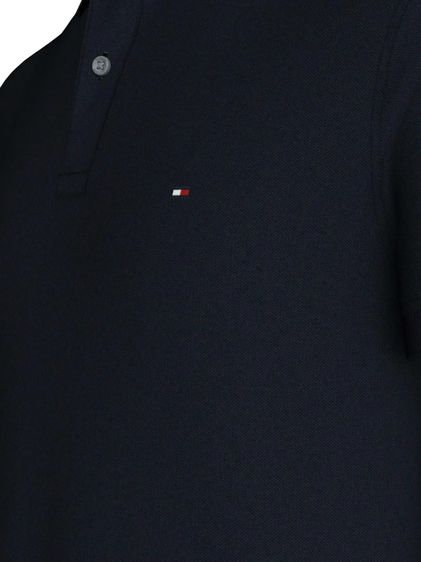 TOMMMY HILFIGER Slim Fit Black Polo Neck T-Shirt Men รูปที่ 4