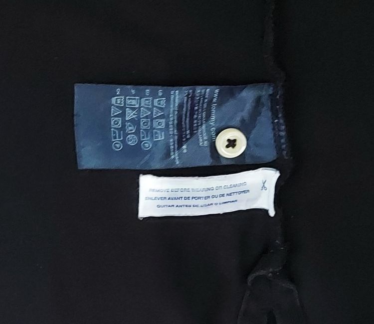 TOMMMY HILFIGER Slim Fit Black Polo Neck T-Shirt Men รูปที่ 8