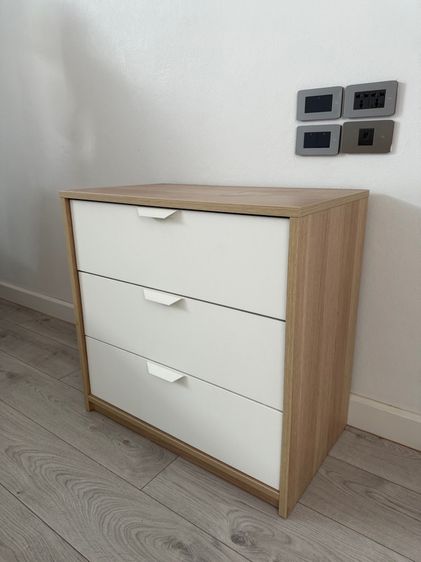 ตู้ 3 ลิ้นชัก IKEA รุ่น ASKVOLL สีขาว-โอ๊ค สวยคลีน สภาพดีมากค่ะ รูปที่ 5