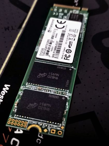 ที่เก็บข้อมูลและเมมโมรี่การ์ด 🔊ขาย SSD M.2 2280 NVMe 512 GB Transcend MTE220S PCIe Gen 3x4 สภาพมือสอง