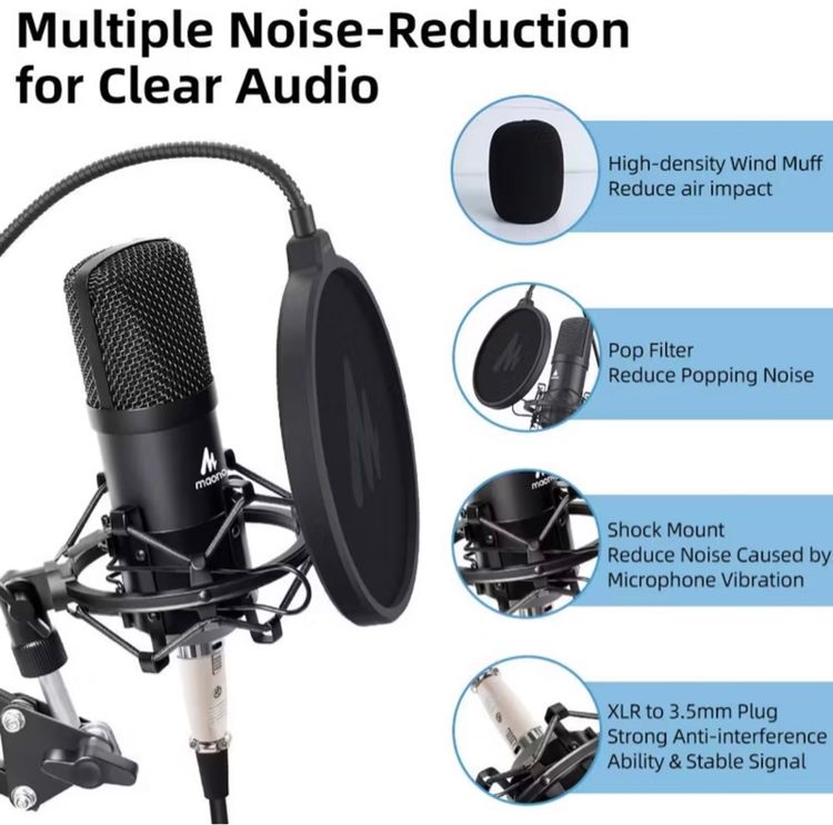 ไมค์ Maono พร้อมแขนไมค์และอุปกรณ์ ครบกล่อง รูปที่ 4