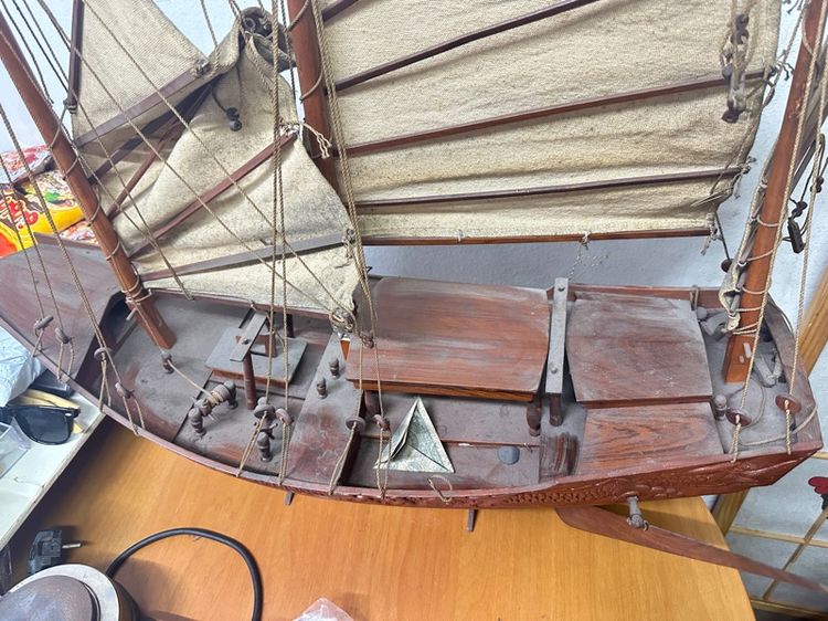 เรือสำเภาโชคลาภ รับทรัพย์ มีอายุ แกะสลักมังกร ไม้จริง สูง78 ยาว78 กว้าง36 cm 2400 บาท พิกัดพุทธบูชา39 รูปที่ 3