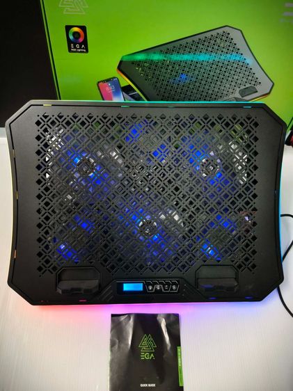 พัดลมระบายความร้อน Notebook EGA Type CP3 ปรับความเร็วได้ มีไฟ RGB ใช้งานได้ปกติ รูปที่ 2