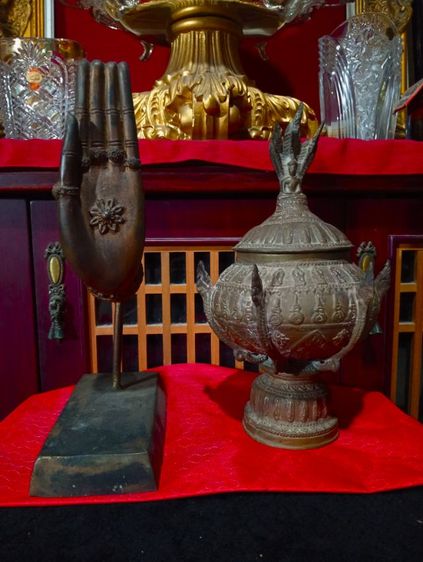 ทองเหลืองแท้เก่าโบราณสภาพเยี่ยมขนาดใหญ่ รูปที่ 9