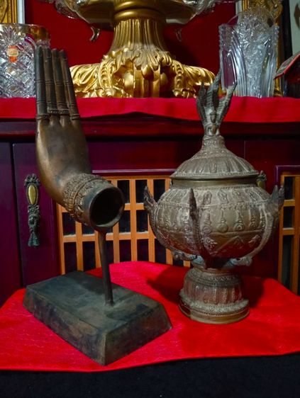 ทองเหลืองแท้เก่าโบราณสภาพเยี่ยมขนาดใหญ่ รูปที่ 7