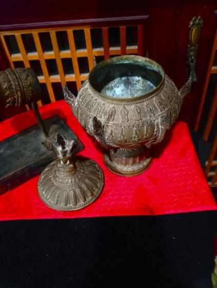 ทองเหลืองแท้เก่าโบราณสภาพเยี่ยมขนาดใหญ่ รูปที่ 5