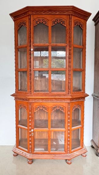 ตู้โชว์ไม้สัก2ชั้น สภาพดีมาก รูปที่ 2