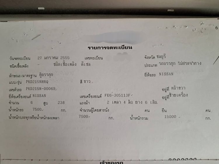  2012 Nissan ud diesel 6 ล้อ ตู้ทึบ รุ่น PKD215NHRQ รูปที่ 6