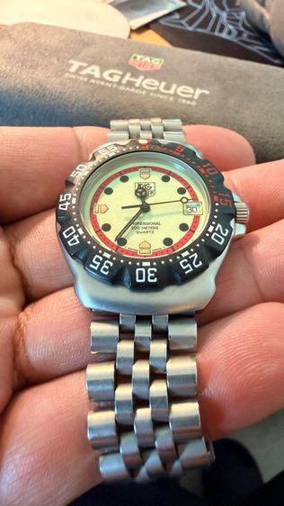 Vintage Full Face Luminescent Black Red Tag Heuer F1 Boy Size in perfect condition  รูปที่ 12