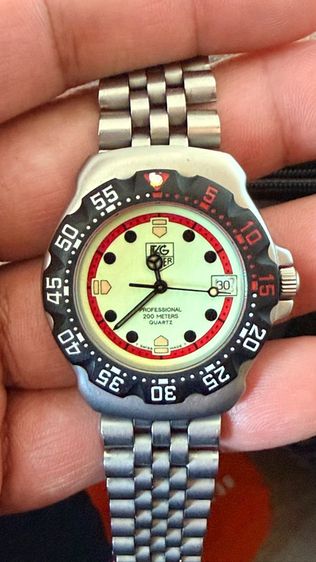 Vintage Full Face Luminescent Black Red Tag Heuer F1 Boy Size in perfect condition  รูปที่ 5