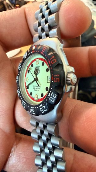 Vintage Full Face Luminescent Black Red Tag Heuer F1 Boy Size in perfect condition  รูปที่ 4