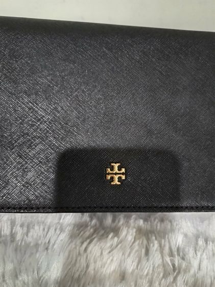 Used Tory หนังซาฟิโนสีดำ สายครอสถอดได้ ปรับได้ ใส่มือถือได้ สวย 9x3x6 นิ้ว  รูปที่ 11