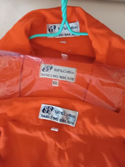 ชุดหมีช่างแขนยาวสีส้มมีแถบสะท้อนแสง3ตัวยังไม่ได้ใช้งาน รูปที่ 4